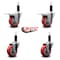 Service Caster 3.5'' Red Poly Swivel 1-1/8'' Expanding Stem Caster Set 2 Total Lock Brakes, 4PK SCC-EXTTL20S3514-PPUB-RED-2-S-2-118 - alternate 5